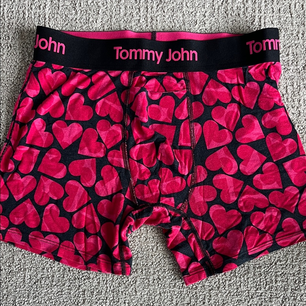 Tommy John Black and Pink Heart Boxers